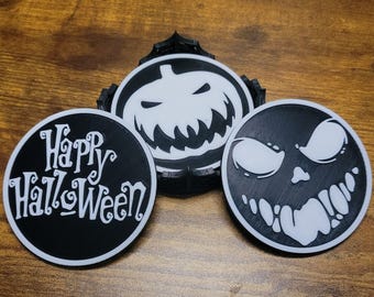 Halloween Coaster Set | Spider Web, Ghost, Pumpkin, and Halloween Designs