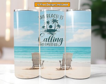 Sublimeringsdesign för strandmugg, 20 oz sommarmugg, digital nedladdning, sömlös sommarmugg, strandsublimering