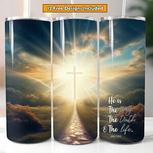 Faith Bible Verse Sublimation Design for 20oz Skinny Tumbler Bible Verse PNG Christian Bible Verse Tumbler Design Digital Download