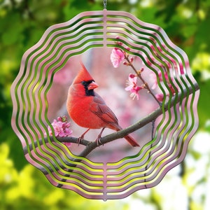 Red Cardinal Wind Spinner Sublimation Design für runde hängende Garten Wind Spinner Digitale Datei