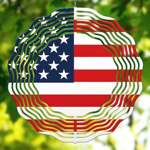 American Flag Wind Spinner Sublimation Design, USA Flag Wind Spinner for Garden, USA Flag Wind Spinner PNG, Patriotic Digital Download