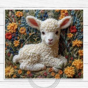Spring Lamb Sublimation Design for 20oz Skinny Tumbler Easter Lamb Tumbler Design Digital Download Seamless Design Baby Lamb PNG 2