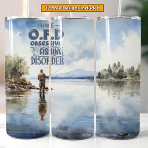 Funny Fishing Tumbler Design for 20oz Tumbler Wrap Fishing Tumbler Wrap Design Digital Download Funny Fishing Quotes Sublimation Design