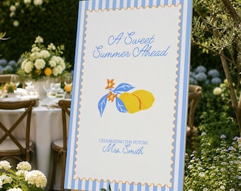 Lemon Bridal Shower Welcome Sign Template – Instant Download