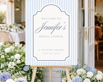 Coastal Bridal Shower Welcome Sign Template – Instant Download
