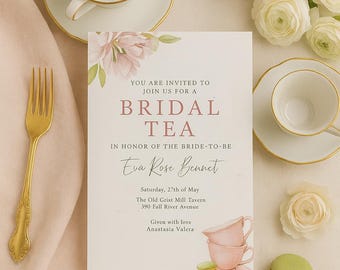 Bridal Tea Party Canva Template: Garden Bridal Shower Set (Digital Download)