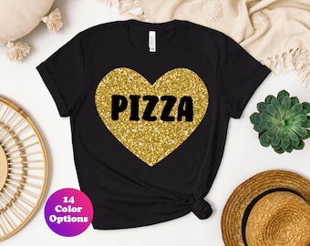 Pizza Shirt, I Love Pizza T-Shirt, Funny Pizza Lover Shirts for Women, I Heart Pizza Tee, Pizza Gift