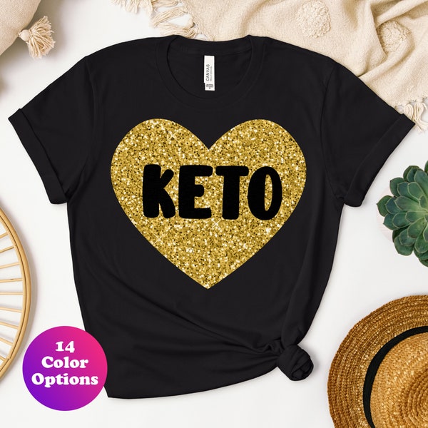 Keto Shirt, I Love Keto T-Shirt, Funny Keto Lover Shirts for Women, I Heart Keto Tee, Keto Diet Lifestyle Gift
