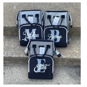 Unisex Diaper Bag,  Seersucker Diaper Bag Backpack | Multi Functional Diaper Bag Backpack | Baby Seersucker Diaper Bag | Baby Shower Gift