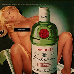 Special Dry - Ręcznie robiony kolaż | Sztuka inspirowana stylem vintage | Estetyka retro | Abstrakcyjny wydruk kolażu | Plakat pin-up | Unikalna sztuka pop
