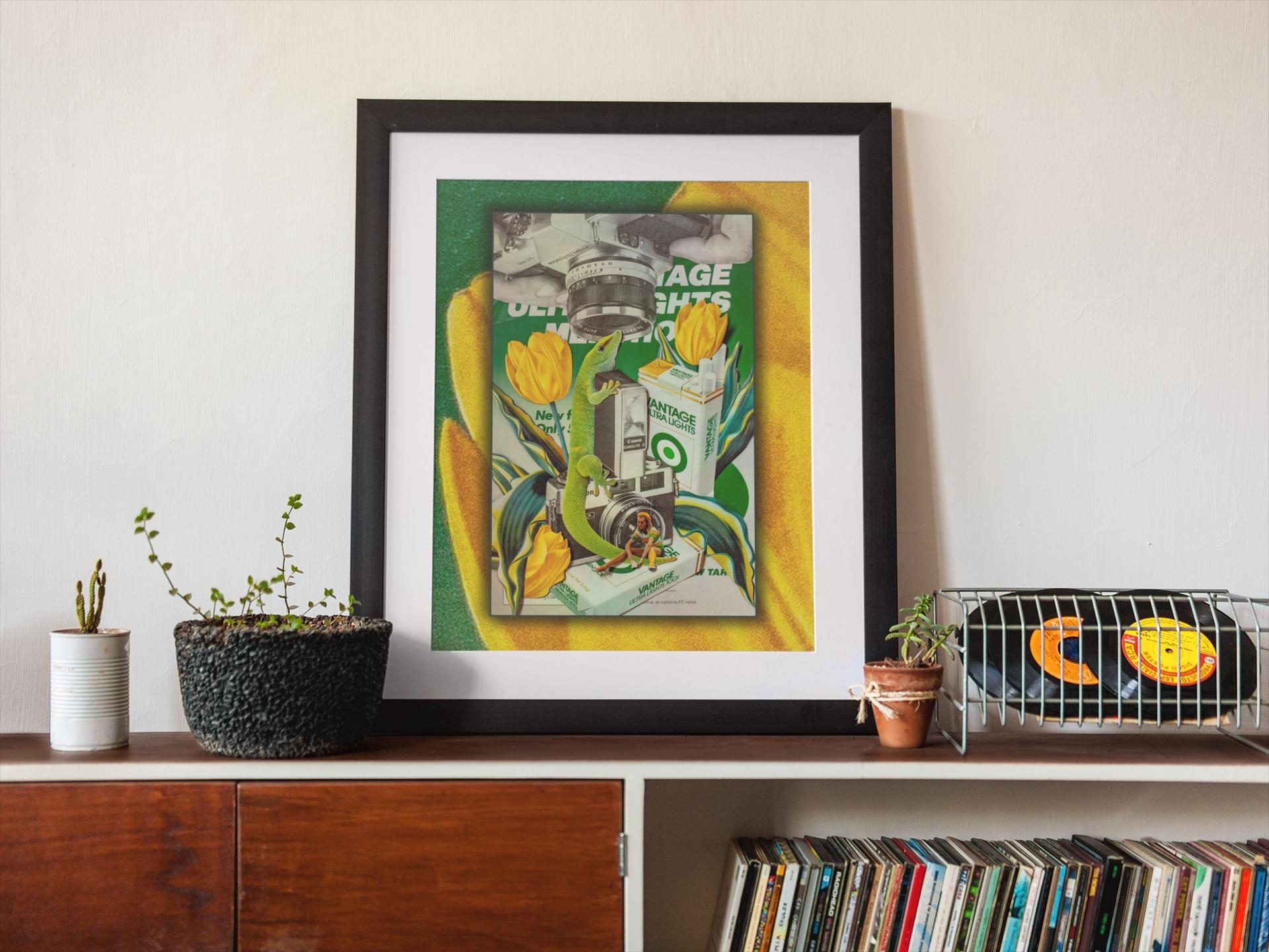 Mellow Yellow: Vintage-inspired Collage Art Print | 70's Vibe Pop Art ...