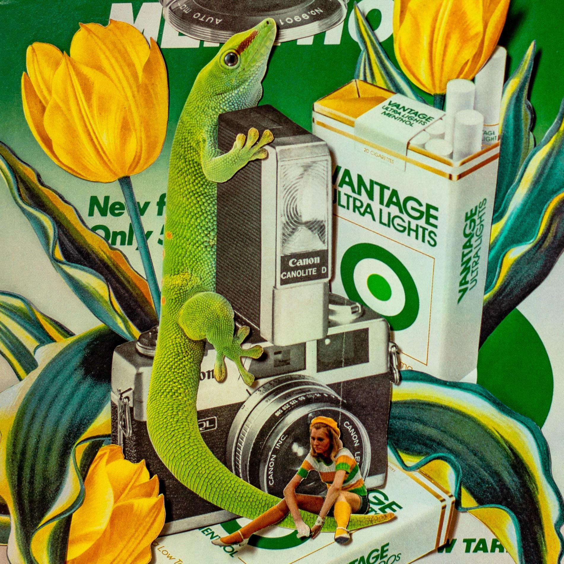 Mellow Yellow: Vintage-inspired Collage Art Print | 70's Vibe Pop Art ...