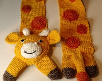 Child's Hand Crocheted Giraffe Scarf