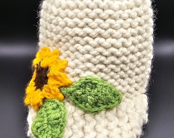 Loom Knit Zonnebloem Babymuts - 12 maanden