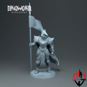 Human Lancer Flag | Dinoworld Dragons | Fantasy 3D-utskrivna RPG-miniatyrer