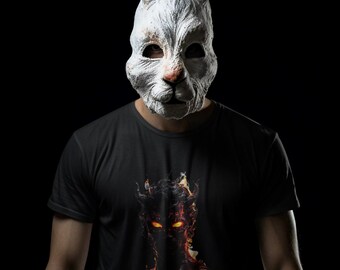 Demon with Eyes of Fire Bella Canvas T-Shirt,  Engulfed in Flames Horror Tee