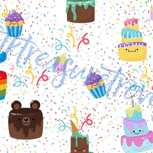 Cake seamless file, happy birthday seamless, seamless, birthday, cake, confetti, celebration seamless, party seamless, cupcake, happy,