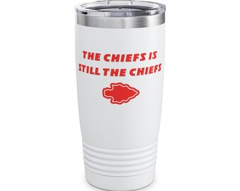 Vaso térmico de los Chiefs, 20 oz, de acero inoxidable, ideal para viajes.