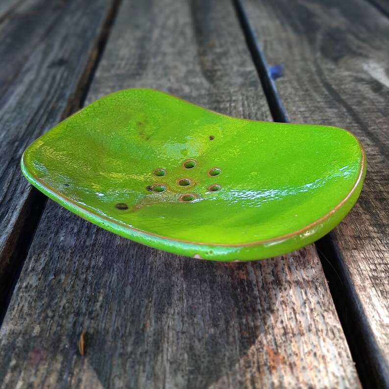 Handmade Ceramic Soap Dish, With Drainage Holes, Rectangle Soap Dish