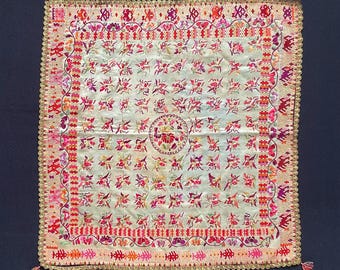 Ceremonial handkerchief or dowry tray cover, Embroidery Qing Dynasty
