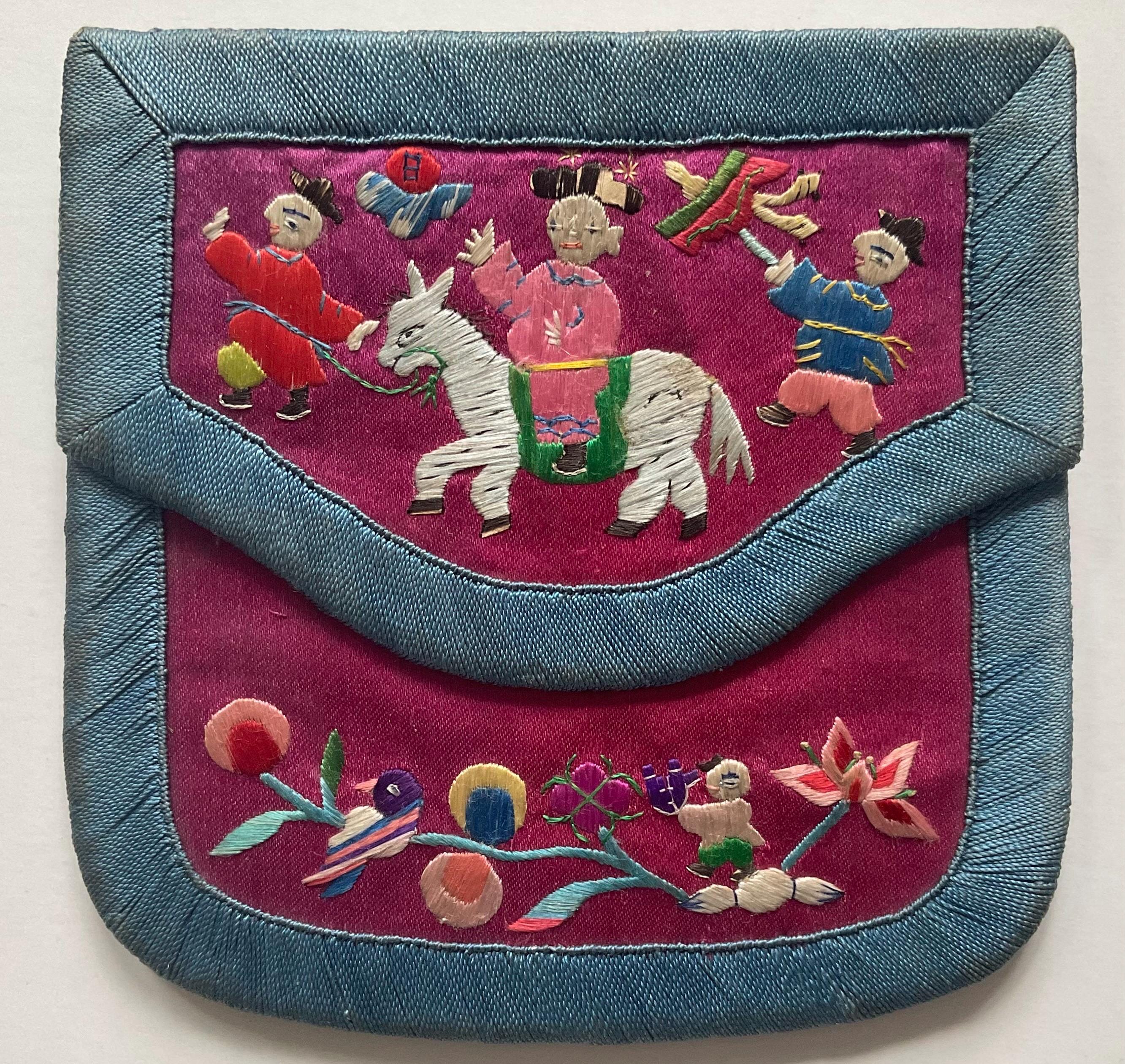 Antique Chinese purse (embroidered) Qing Dynasty