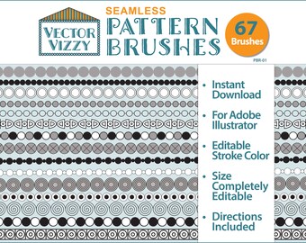 67 Downloadable Seamless Vector Pattern Brushes for Adobe Illustrator