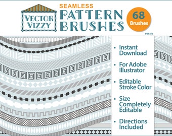 68 Downloadable Seamless Vector Pattern Brushes for Adobe Illustrator