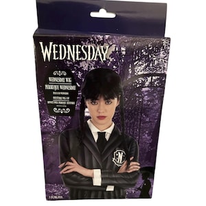 Perruque de costume d&#39;Addams de mercredi
