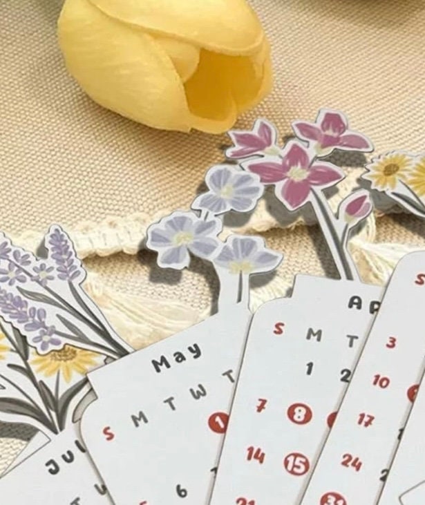 2024 Desk Calendar With Stand / Handmade Calendar / Gift for Kid, Coworkers, Graduation