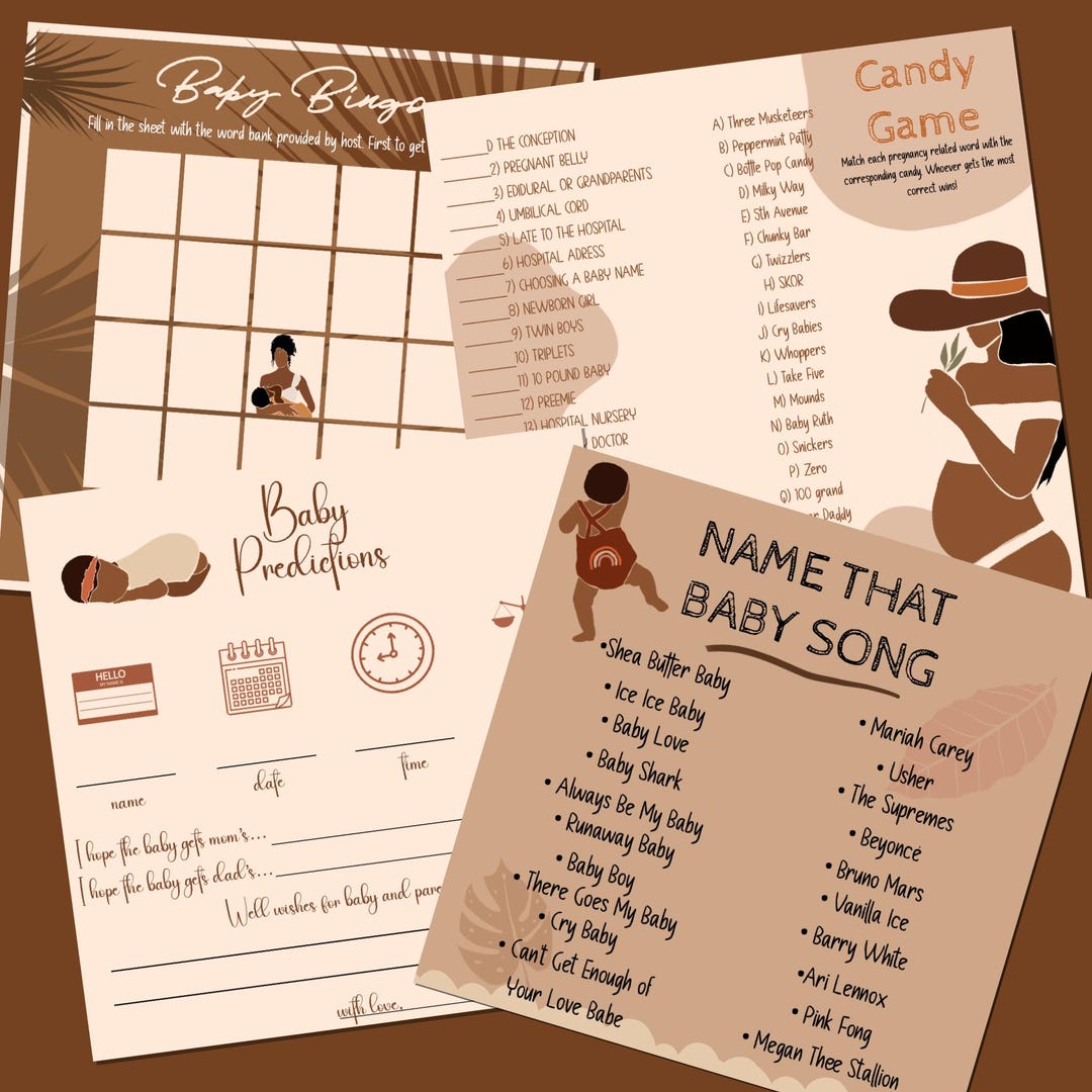 Printable Baby Shower Games for Black Women - Etsy