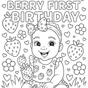 Birthday Party Themed Coloring Sheets