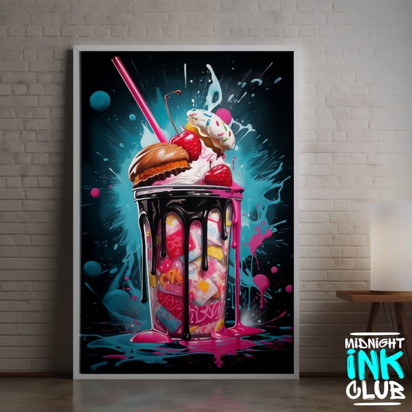 Milkshake | Graffiti Wall Art Print | Digital Urban Art | Street Pop Art | Abstract Modern Art | Printable Poster | Digital Download