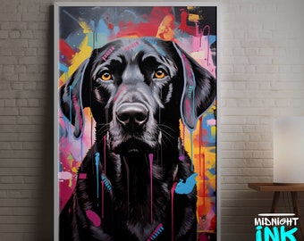 Labrador Dog | Graffiti Wall Art Print | Digital Urban Art | Street Pop Art | Abstract Modern Art | Printable Poster | Digital Download