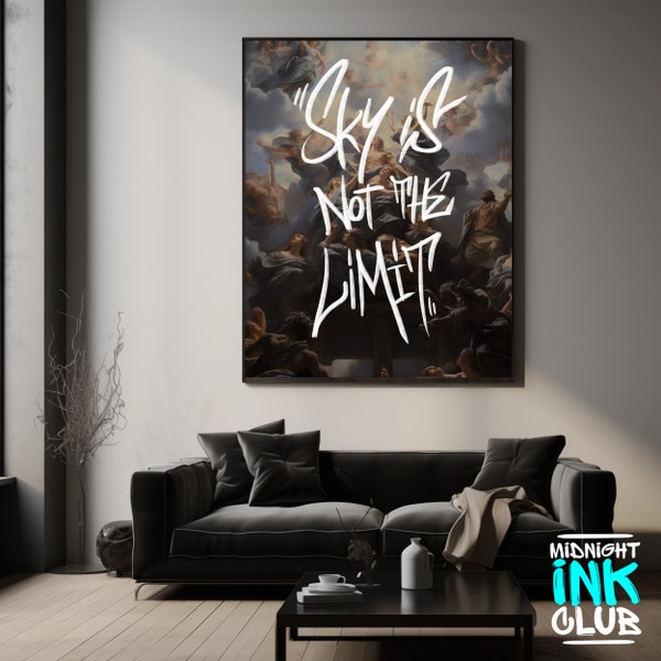 Sky Is Not The Limit | Graffiti Wall Art Print | Digital Urban Art | Street Pop Art | Abstract Modern Art | Printable | Digital Download