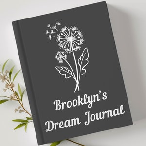 Personalized Dandelions Botanical Journal | Custom Name & Text Floral Diary | Cottagecore Hardcover Notebook | Wildflower Gratitude Gift