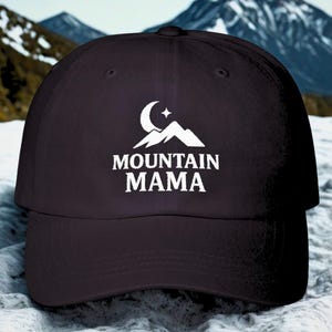 Embroidered Mountain Mama Nature Lover Dad Hat, Hiking Camping Fishing Cap Outdoors Gift for Her, Unisex Adjustable Mountain Moon Star Hat,