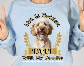Custom Goldendoodle Sweatshirt, Personalize Pet Name, Golden Doodle, Family Animal, Gift, Animal Lover, T-shirt, Gildan Crewneck