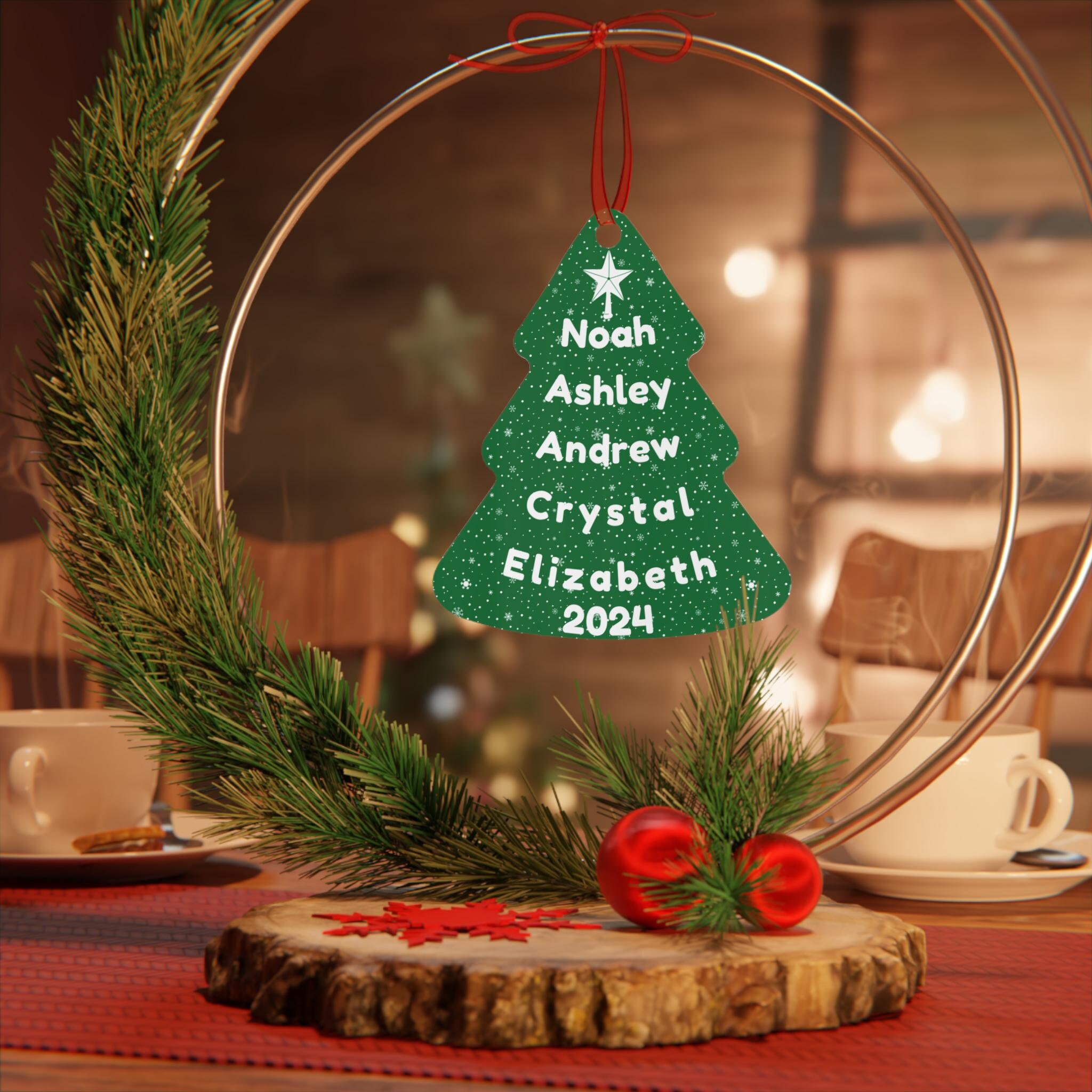 Personalized Family Christmas Tree Ornament, Custom Ornament Tree Decoration with Names And Year, Custom Family Names Christmas Keepsake