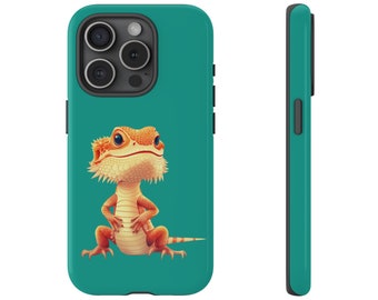 Custom Bearded Dragon Phone Case, Iphone Google Samsung Phone Cover, Impact Resistant Durable and Flexible phone casing, Bearded Dragon Gift