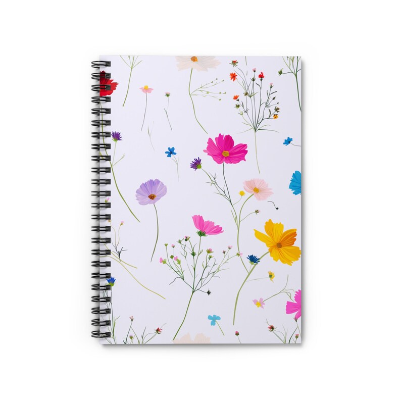 Wildflower Colorful Spiral Notebook - Ruled Line Gift, Custom Journal ...