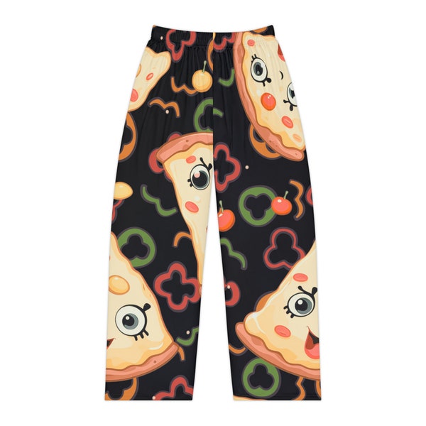 Pizza, Pepperoni, Cheese Peppers, Olives, Pixar style Women's Pajama Pants, Comy, Cozy, Relaxing Gift Pjs