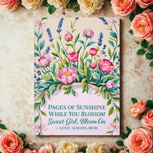 Libro de recuerdos de cartas, notas, recuerdos y hitos para mi hija, diario religioso floral de tapa dura con versículos bíblicos, diario de regalo para mamá primeriza.
