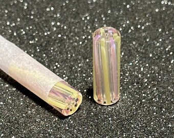 Borosilicate Glass Tips,  Reusable Smoking Handmade Filters, Striped "Star Pistachio"
