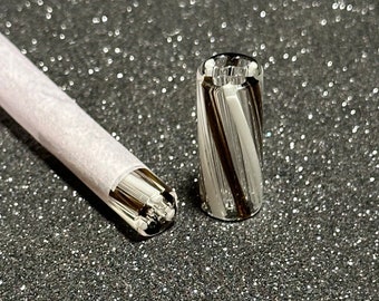 Borosilicate Glass Tips,  Reusable Smoking Handmade Filters, Striped "White Jack"