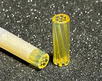 Borosilicate Glass Tips,  Reusable Smoking Handmade Filters, Striped "NS Yellow"