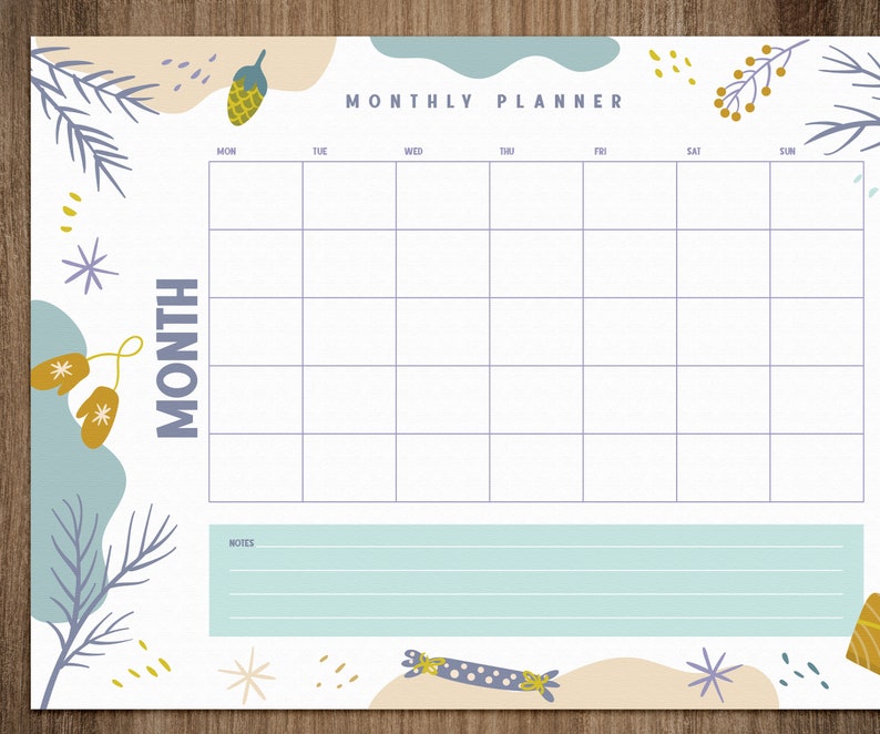 Printable Tue Monthly Planner Printable, Planner Digital Download, 2024 Planner ...