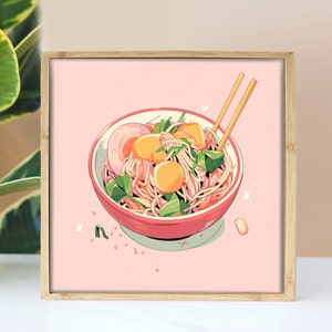 Pho Noodle Soup PRINTABLE Wall Art Print, Ai art Premium, Asian food art, Vietnam Food Art Print, Poster, Download, Kitchen Art