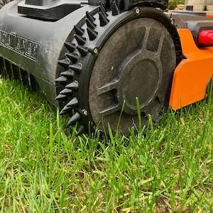 Worx Landroid wheels M300-M1000, Plus, spike, spiked wheels, spare wheel, off-road, 3D printing, traction, lawn care, lawn aeration, garden, Easter, spring image 4