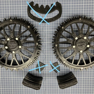 Ruedas Worx Landroid M300-M1000, Plus, púas, ruedas con púas, rueda de repuesto, todoterreno, llantas BBS, tracción, cuidado del césped, aireación del césped, tuning de jardín Komplettset