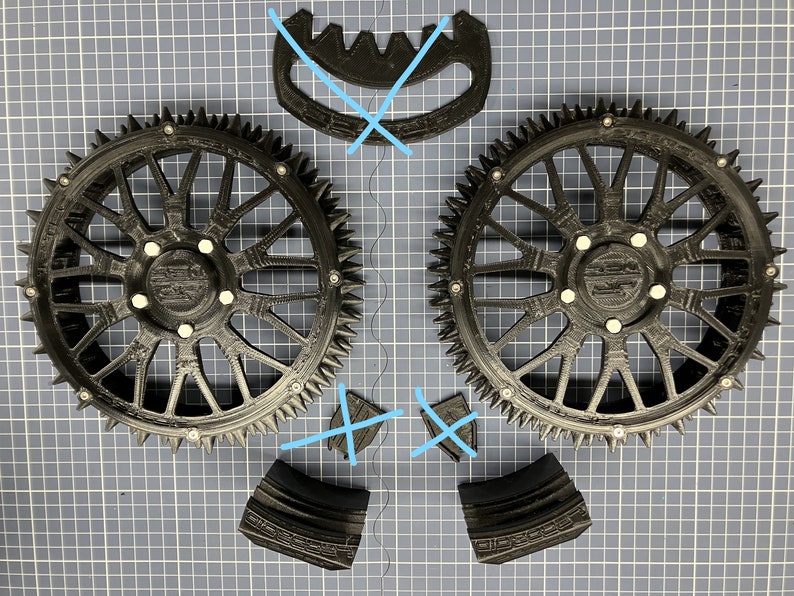 Ruedas Worx Landroid M300-M1000, Plus, púas, ruedas con púas, rueda de repuesto, todoterreno, llantas BBS, tracción, cuidado del césped, aireación del césped, tuning de jardín Komplettset